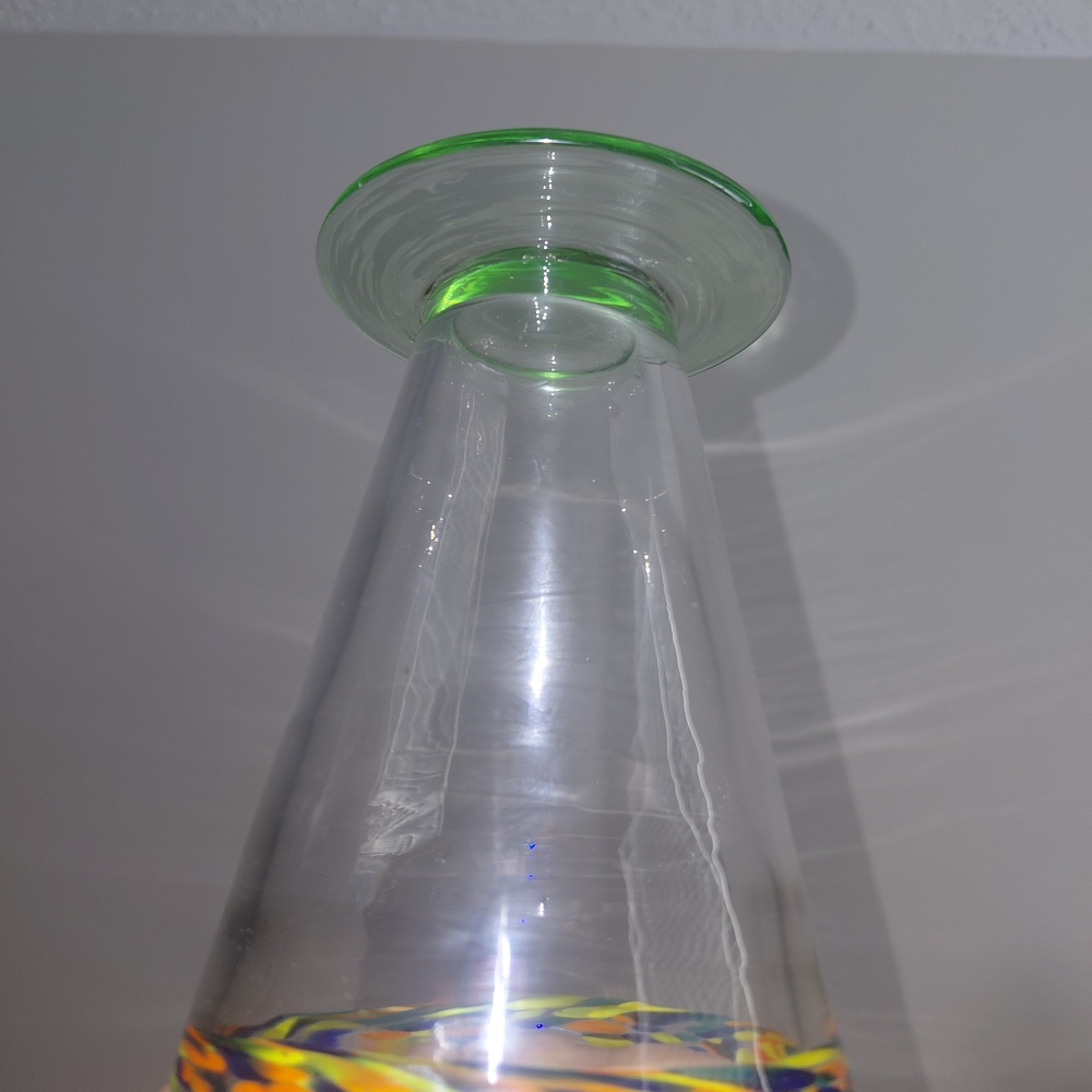 Colorful Glass Vase with Multicolor Rim - Picture 5 of 9